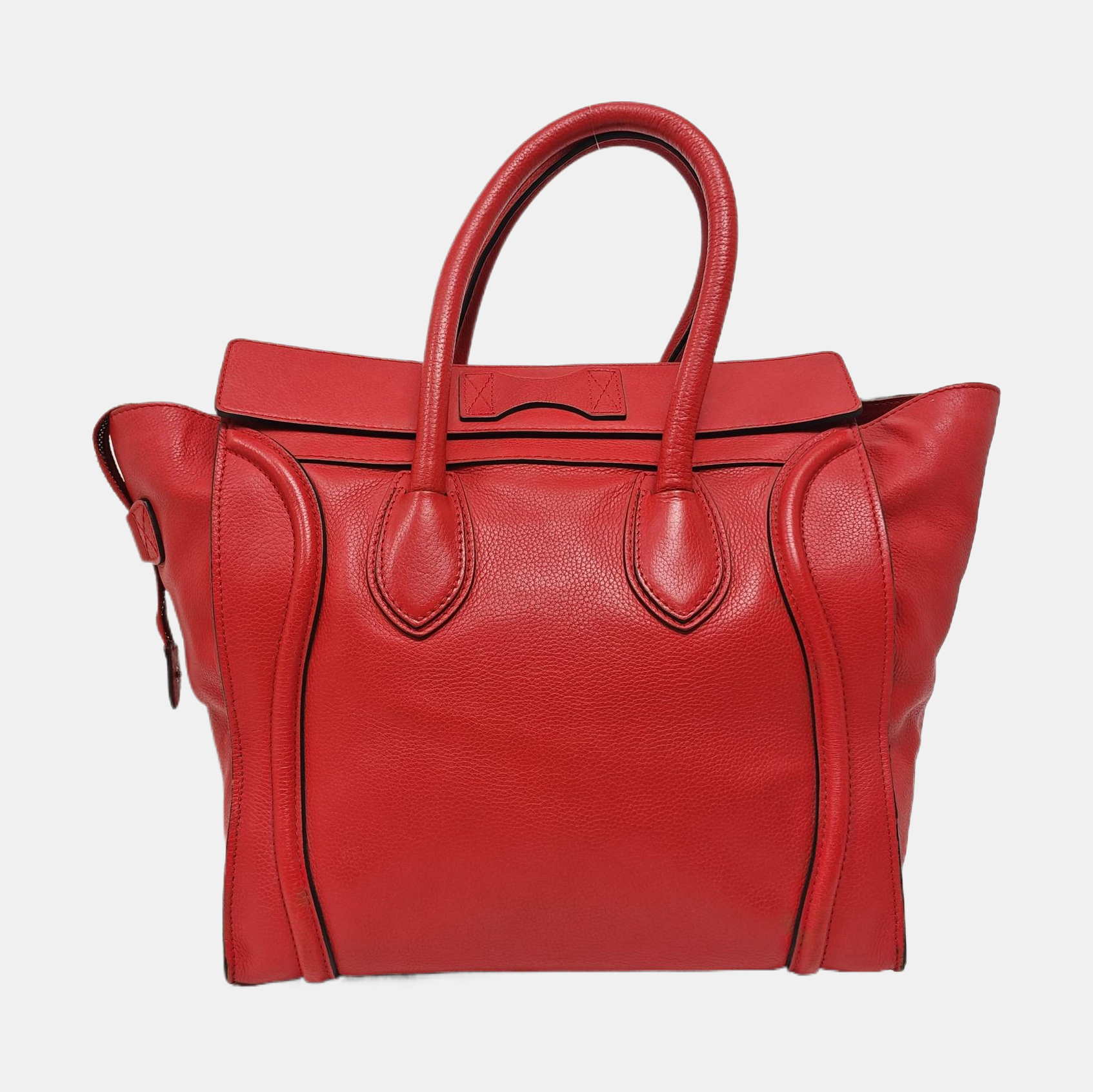 Authenticated pre-owned  LUGGAGE Mini Calfskin Red - Tote Bag at Looply