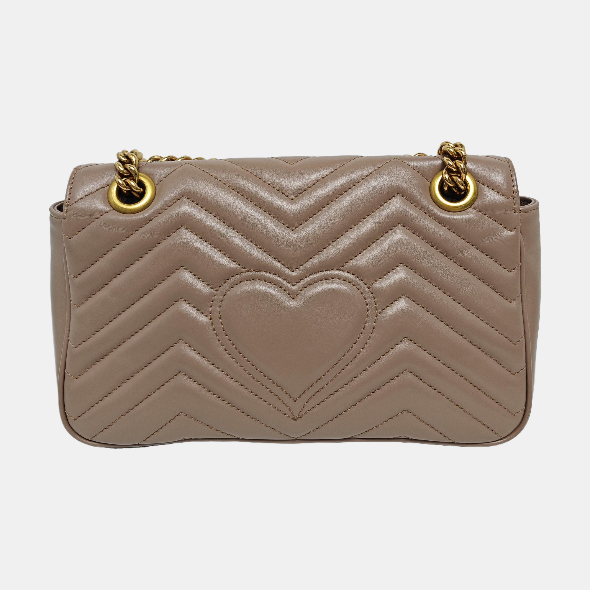 Authenticated pre-owned  GG Marmont Medium Quilted Calfskin Grey - Shoulder Bag at Looply