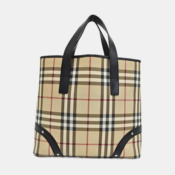 Coated Canvas Tote Bag Brown