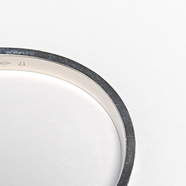 LOVE 18k White Gold Silver Bangle