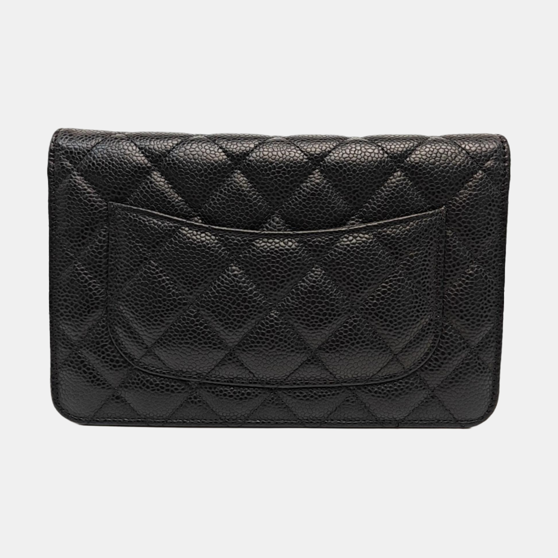 WOC Quilted Grained Calfskin Black