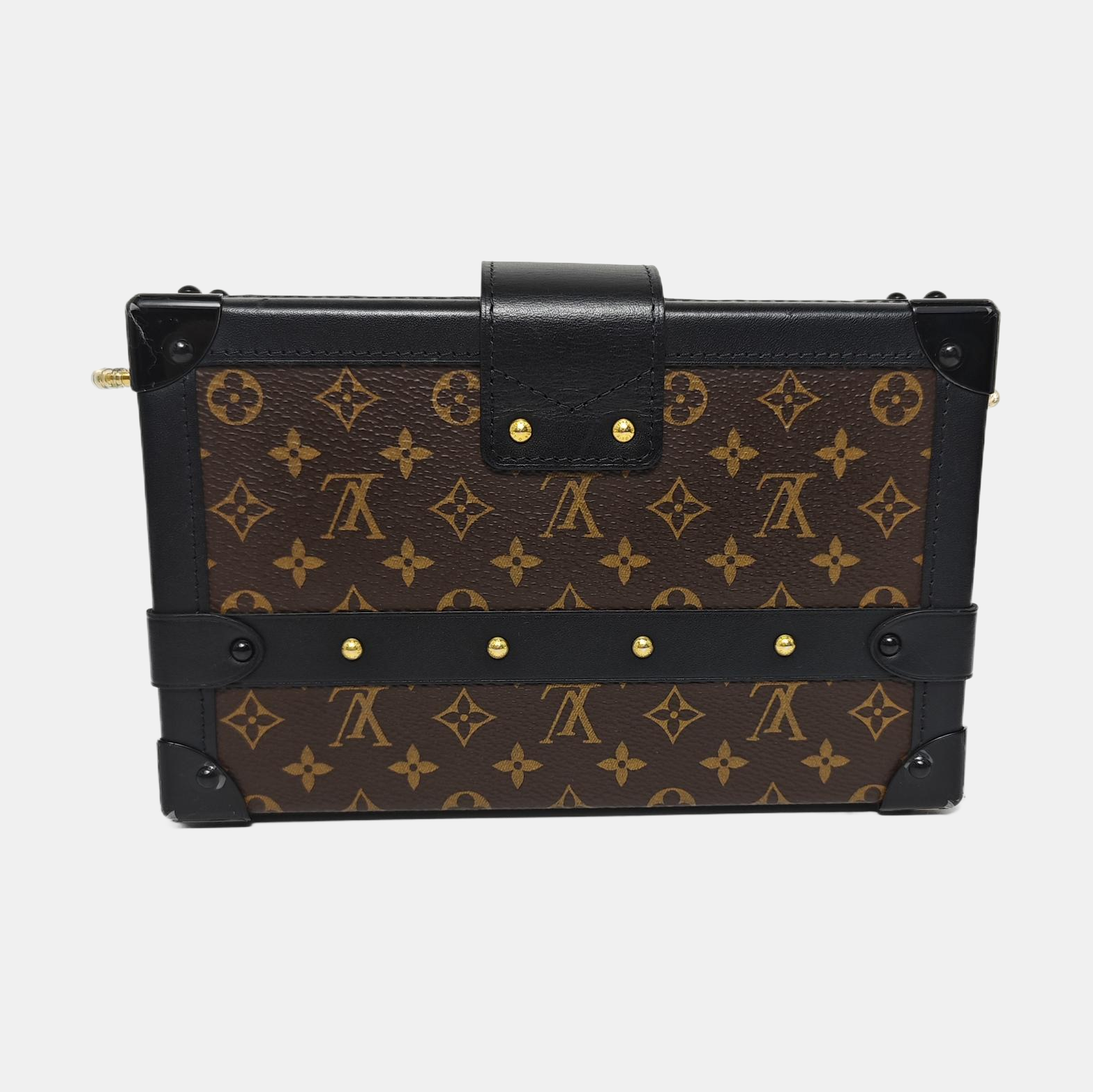 PETITE MALLE Monogram Coated Canvas Brown