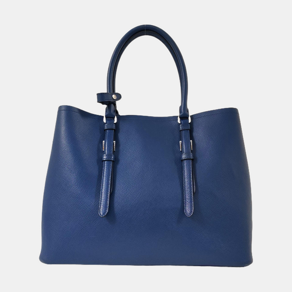 Authenticated pre-owned  Double Saffiano Calfskin Blue - Tote Bag at Looply