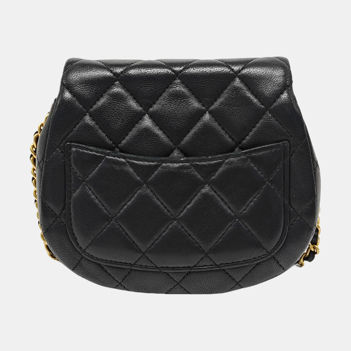 Quilted Lambskin Shoulder Bag Black