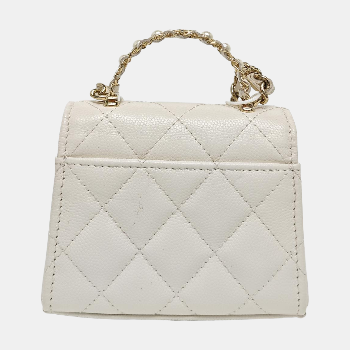Quilted Grained Calfskin White