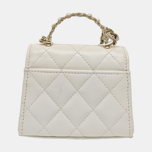 Quilted Grained Calfskin White