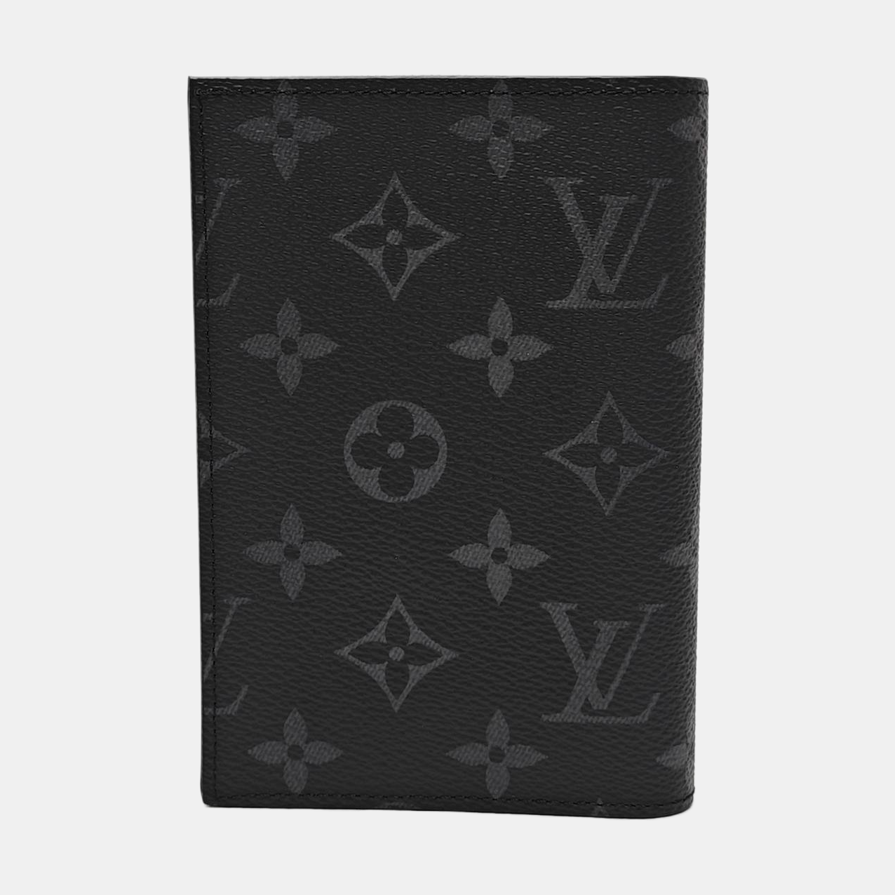 Monogram Coated Canvas Clutch Gray