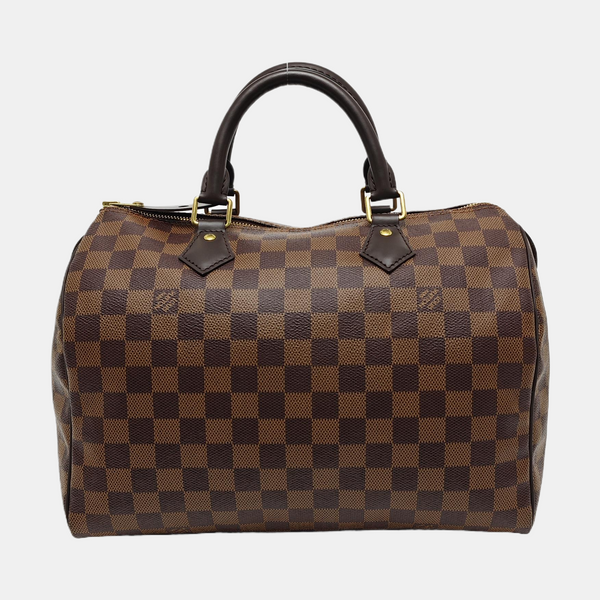 Authenticated pre-owned  SPEEDY 30 Damier Ebene Coated Canvas Brown - Top Handle Bag at Looply