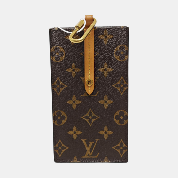 Monogram Coated Canvas Clutch Brown