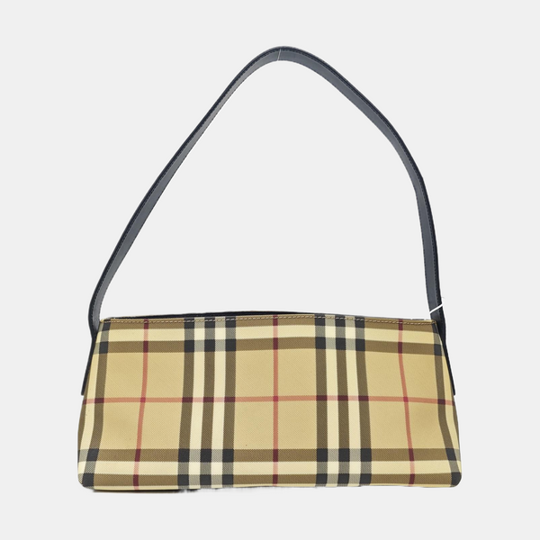 Coated Canvas Top Handle Bag Brown