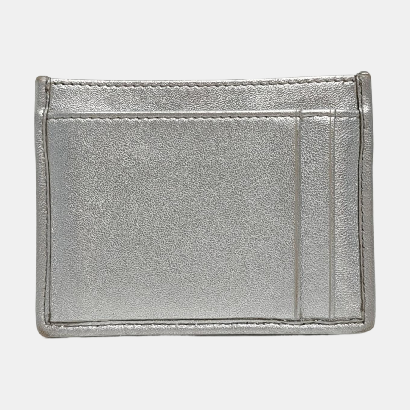 Matelassé Quilted Lambskin Silver Card Holder