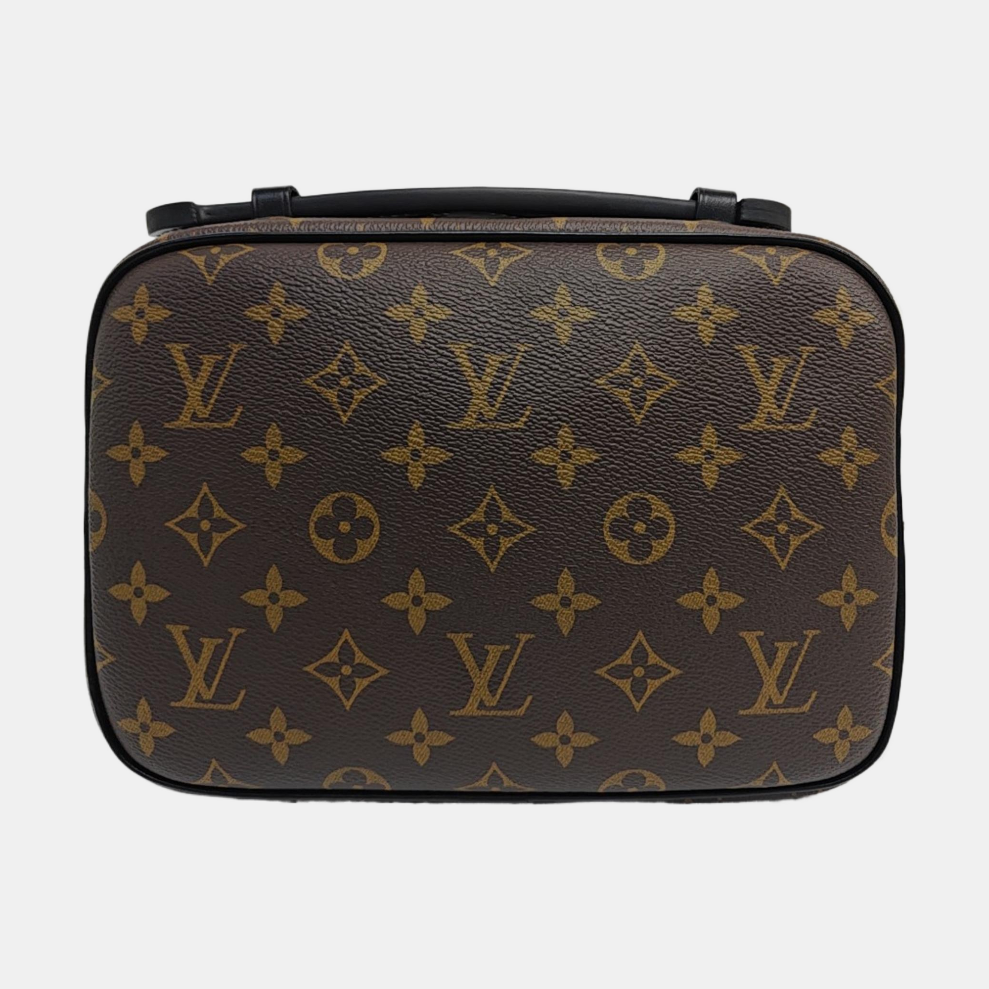 S LOCK Monogram Coated Canvas Brown