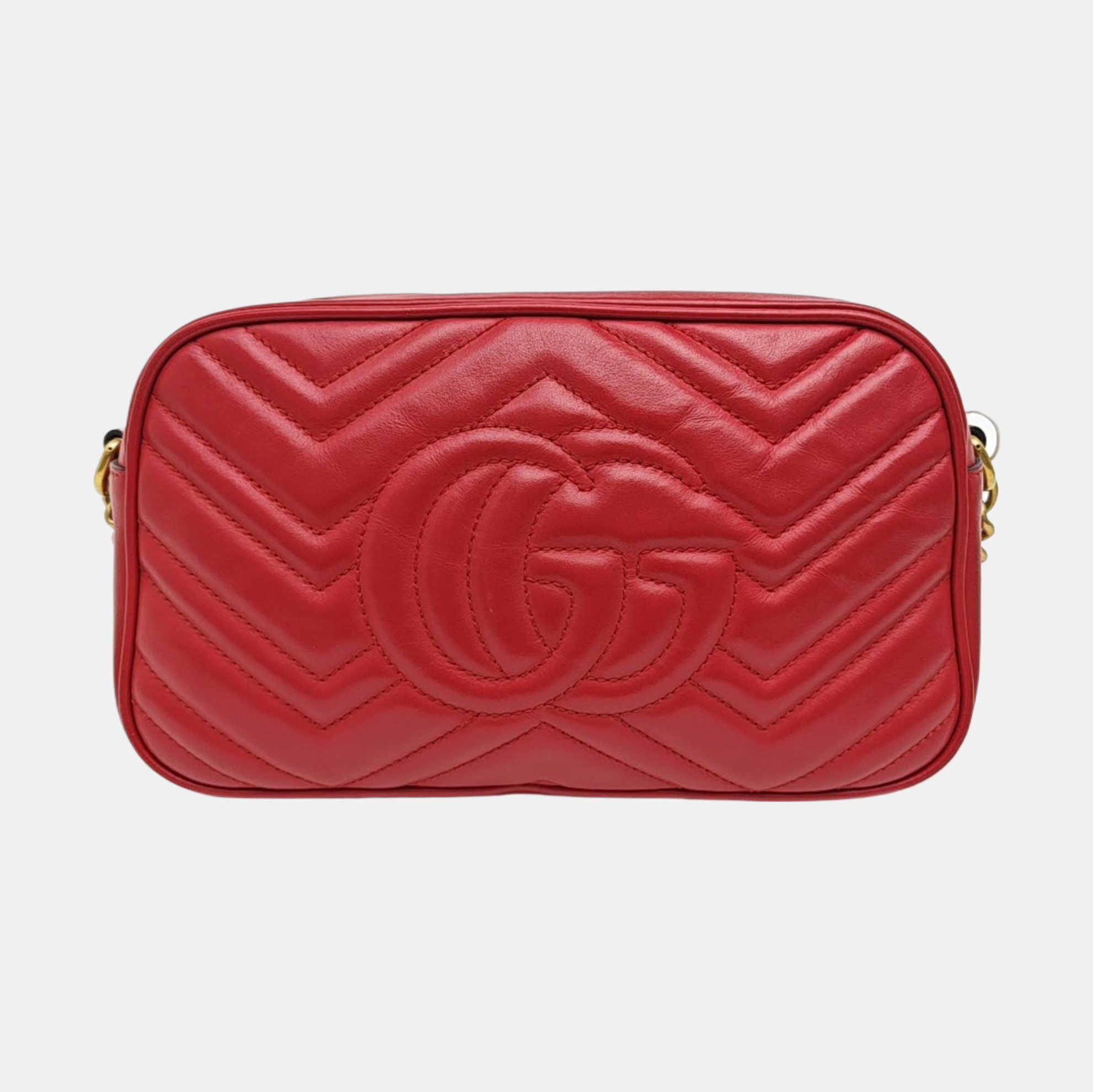GG Marmont Small Quilted Calfskin Red