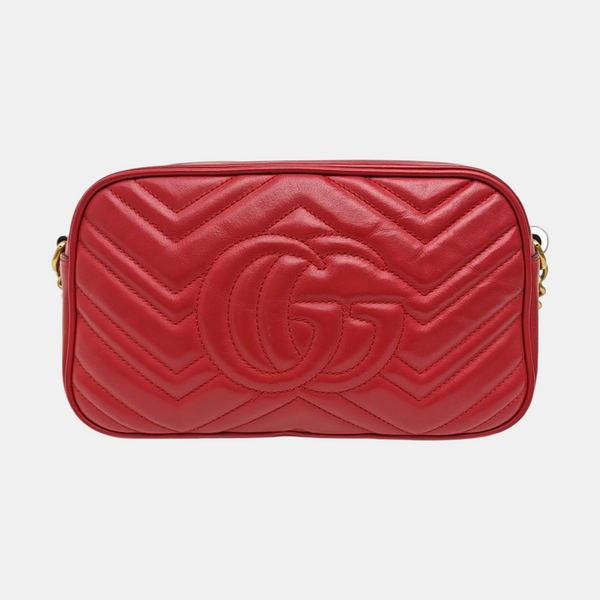 GG Marmont Small Quilted Calfskin Red