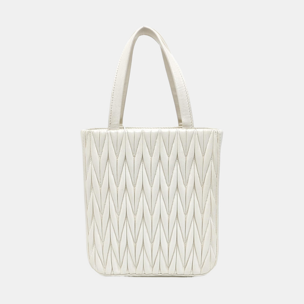 Matelassé Small Quilted Lambskin White