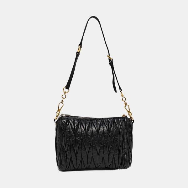 Quilted Lambskin Shoulder Bag Black
