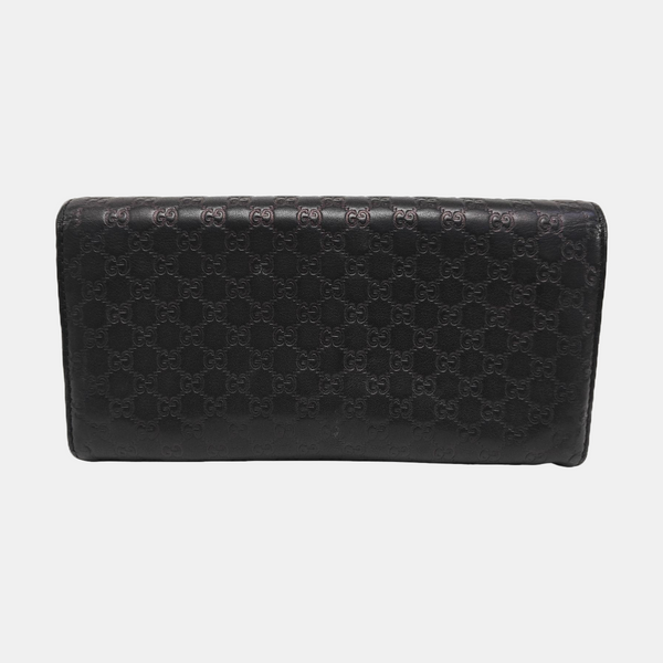 Microguccissima Monogram Calfskin Black Wallet