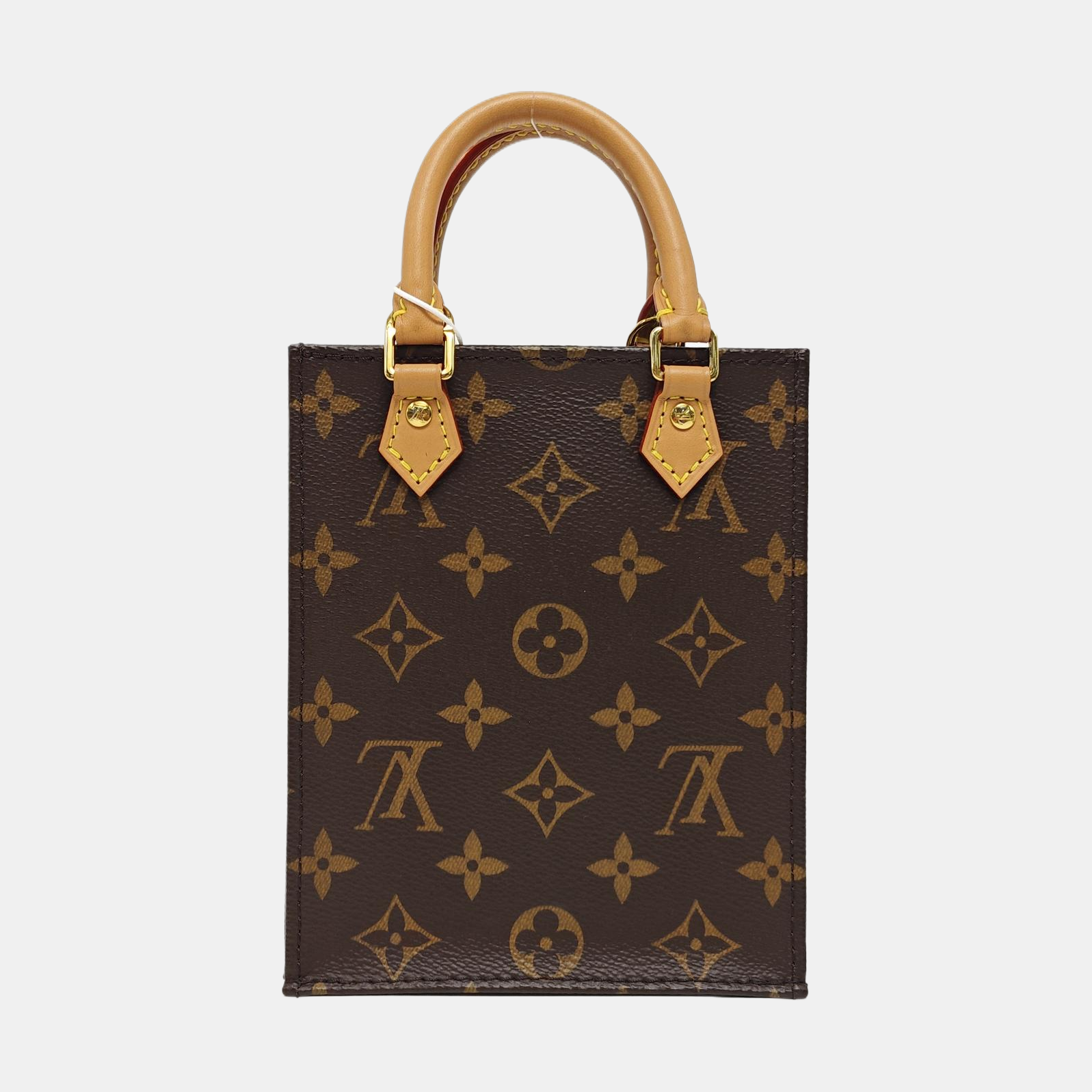 SAC PLAT Mini Monogram Coated Canvas Brown