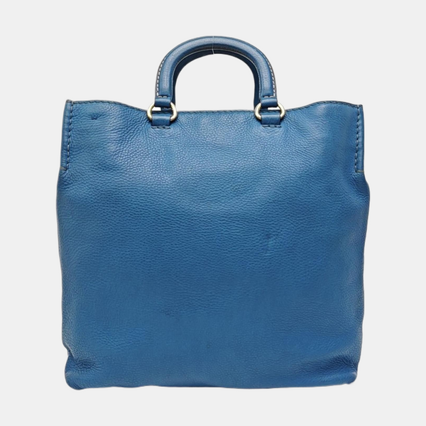 Calfskin Tote Bag Blue