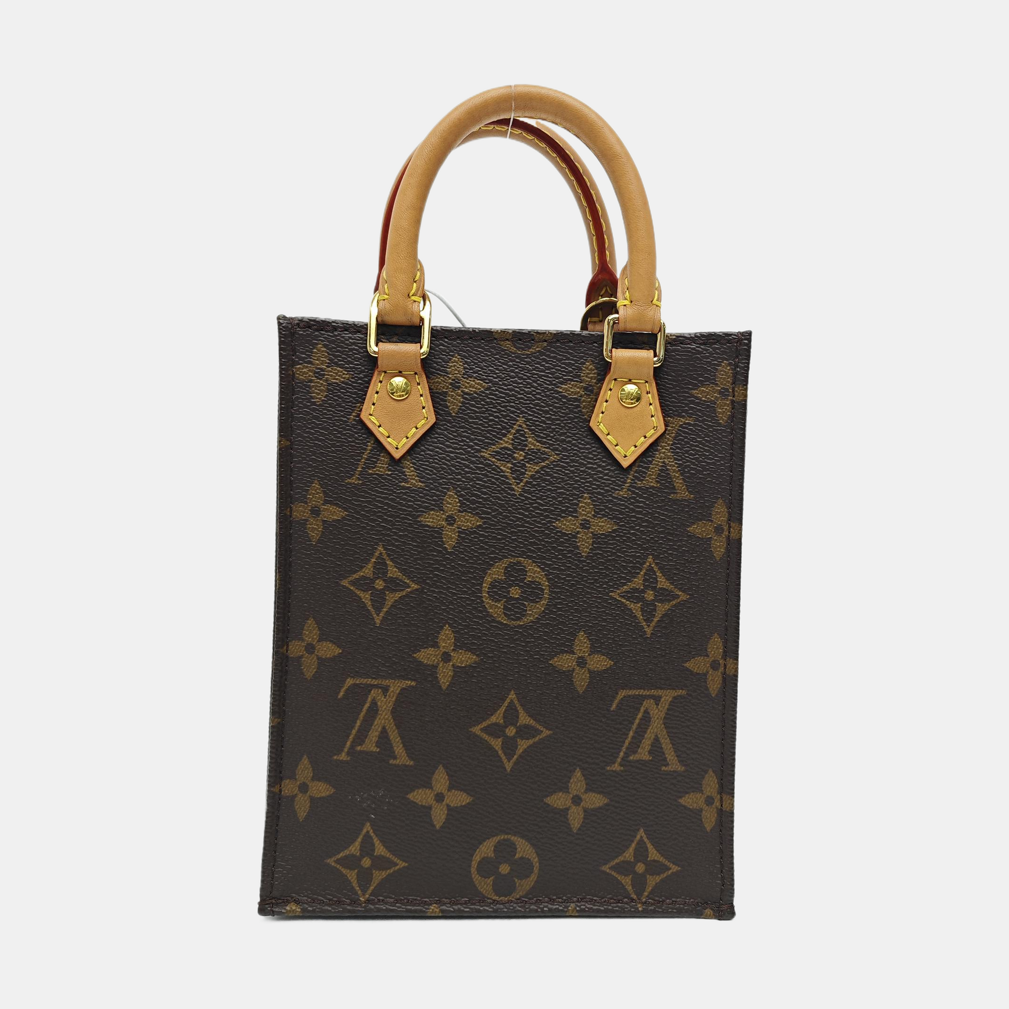 SAC PLAT Mini Monogram Coated Canvas Brown