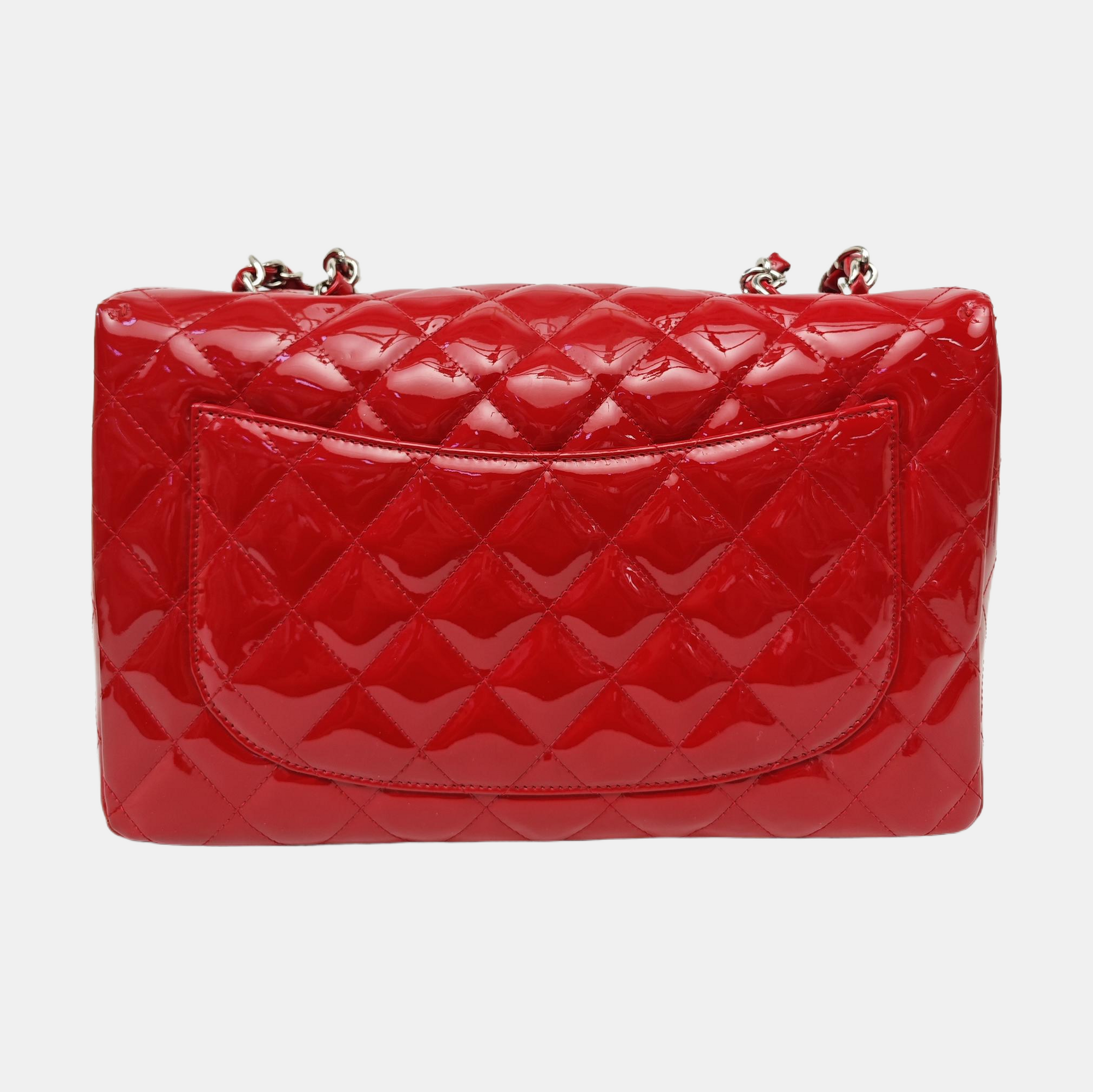 CLASSIC FLAP Jumbo Quilted Patent Leather Red
