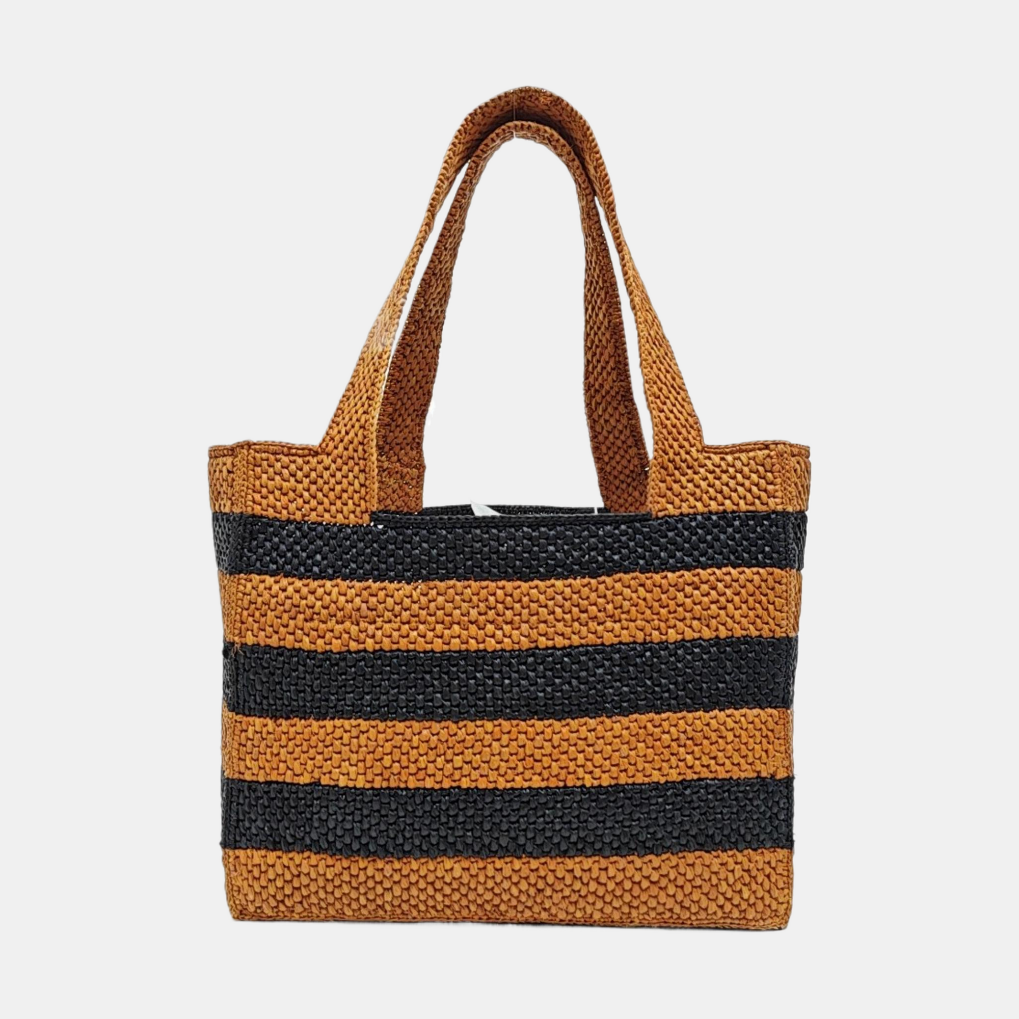 Font Tote Straw Brown