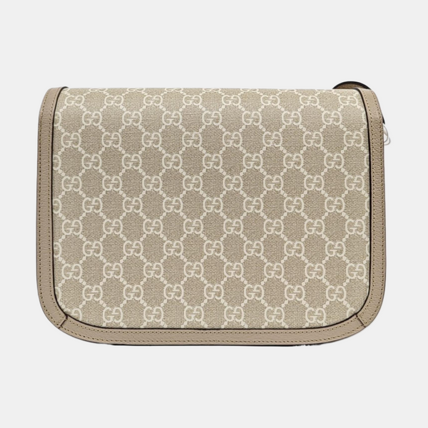 Horsebit 1955 Small Monogram Coated Canvas Beige