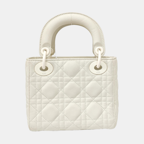 Lady Dior Mini Cannage Lambskin White