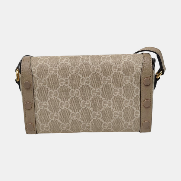 Horsebit 1955 Mini Monogram Coated Canvas Beige