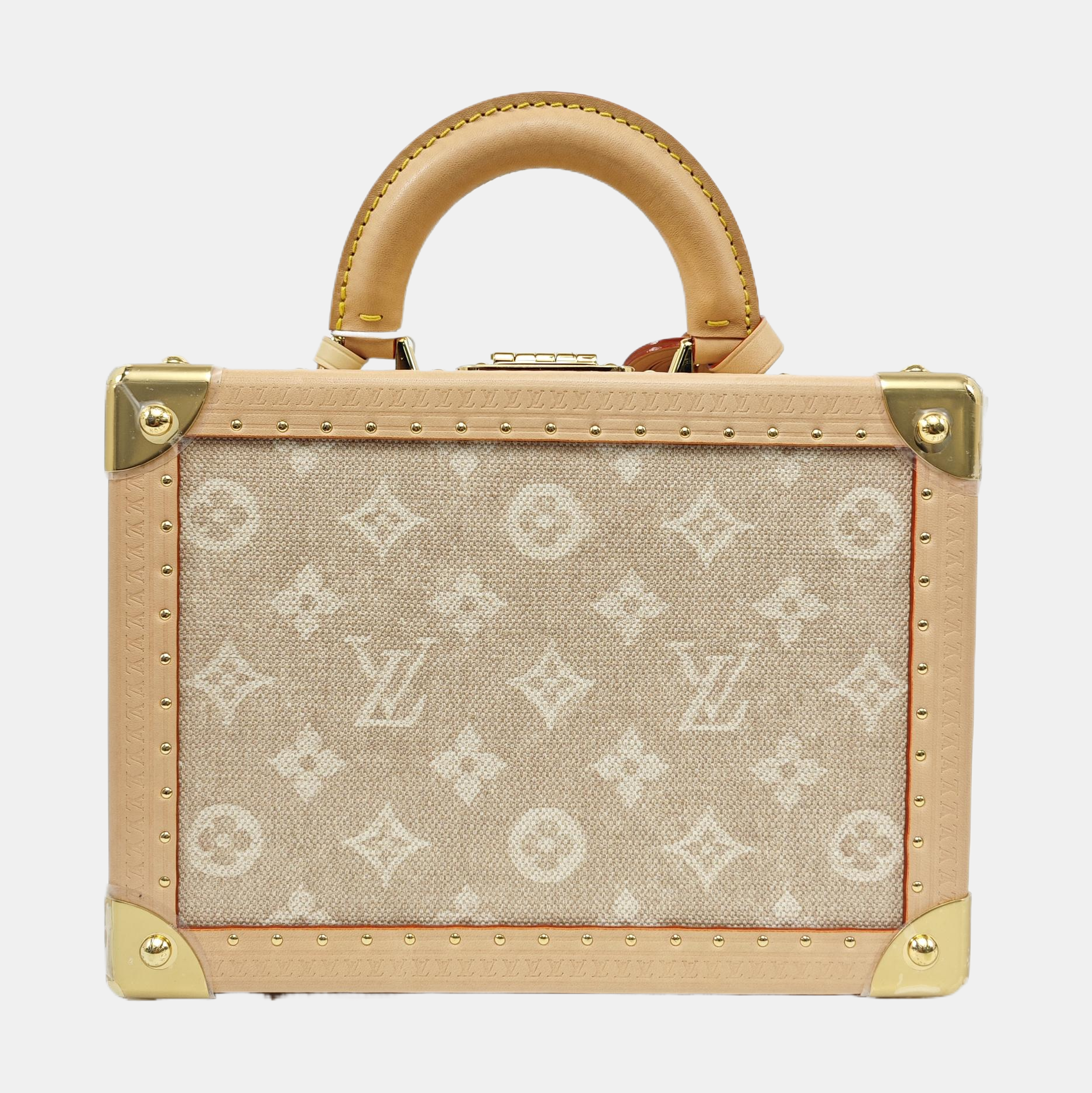 Monogram Denim Shoulder Bag Beige
