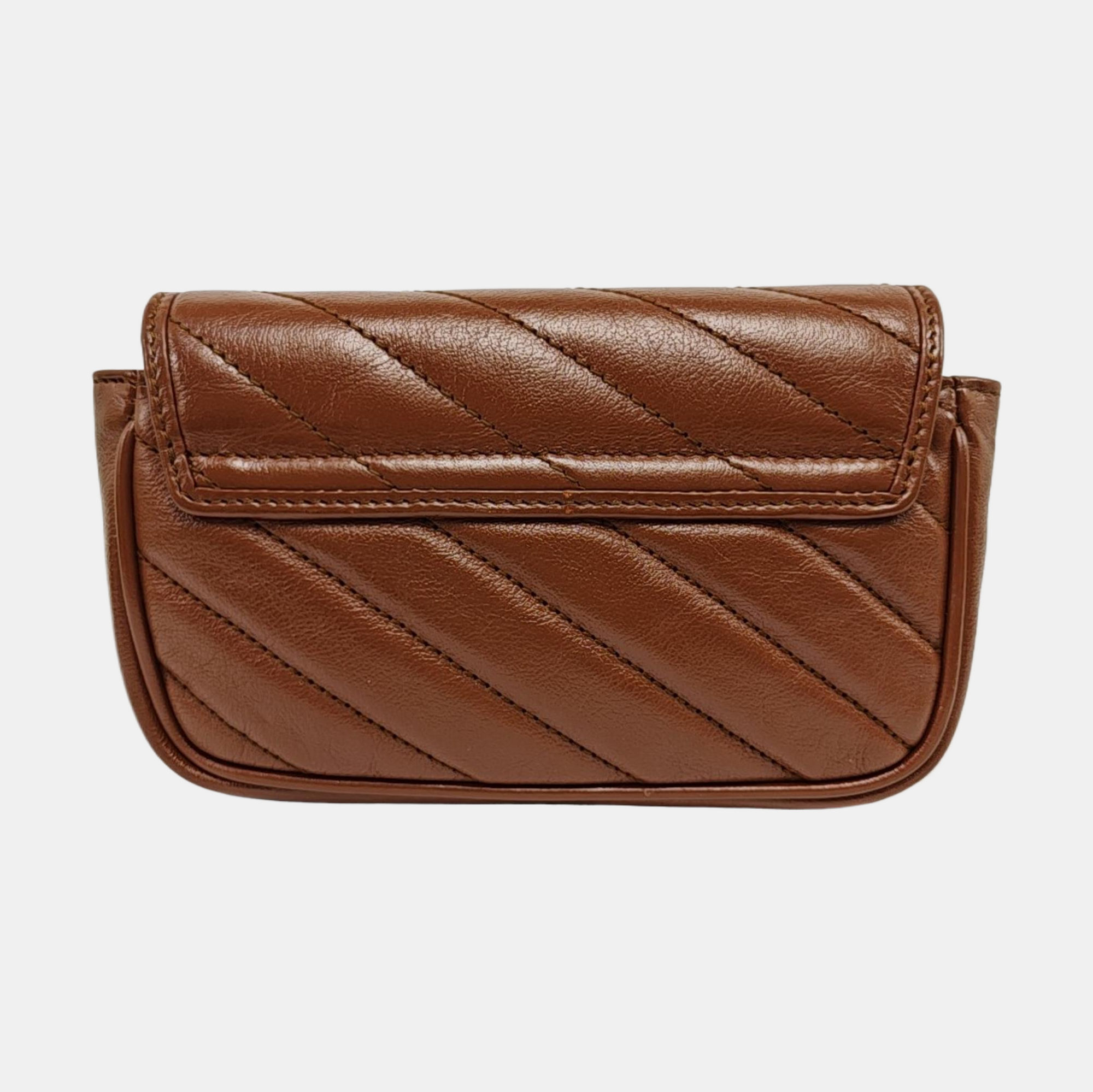 GG Marmont Mini Quilted Calfskin Brown