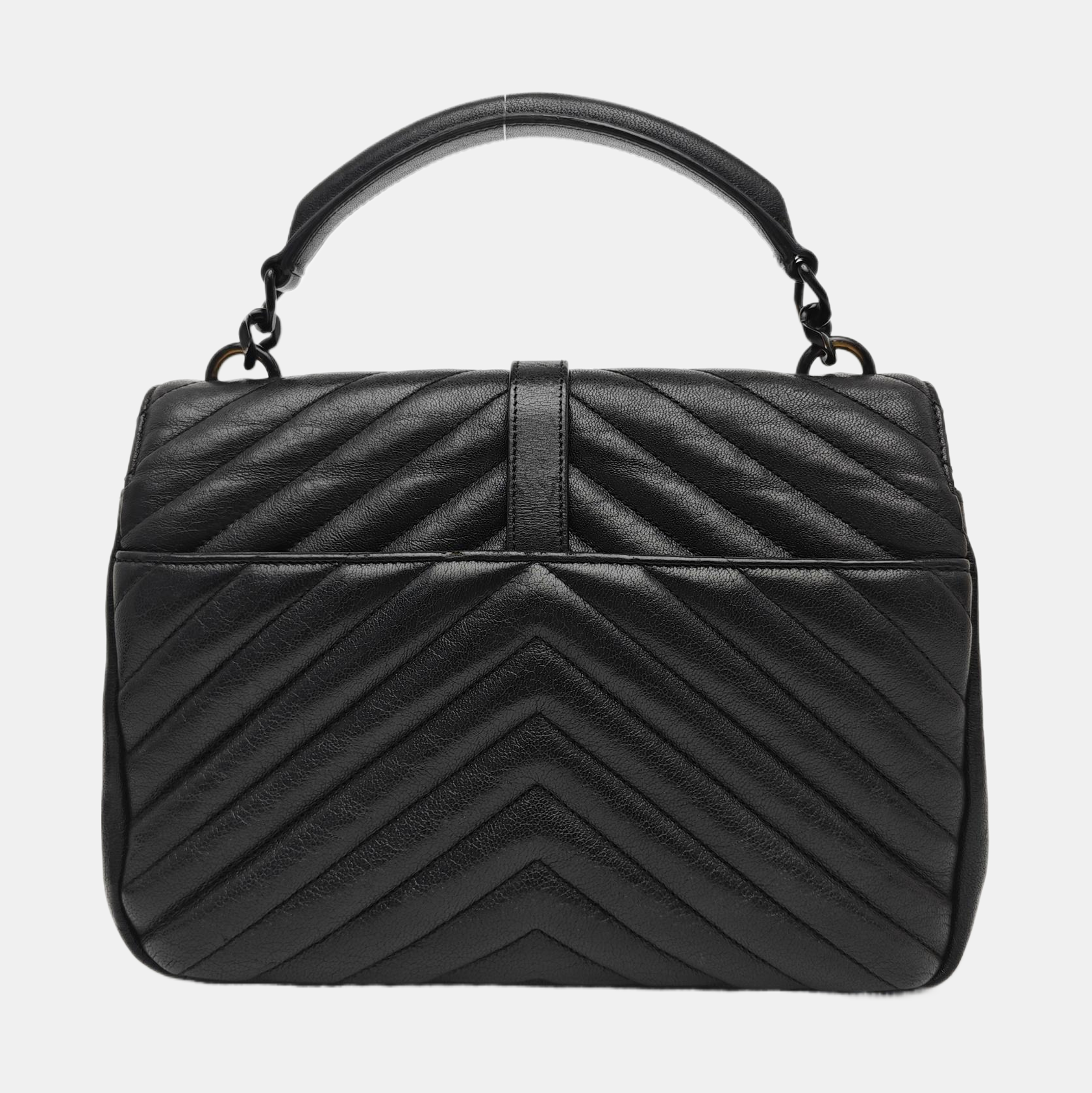 COLLEGE Medium Chevron Lambskin Black