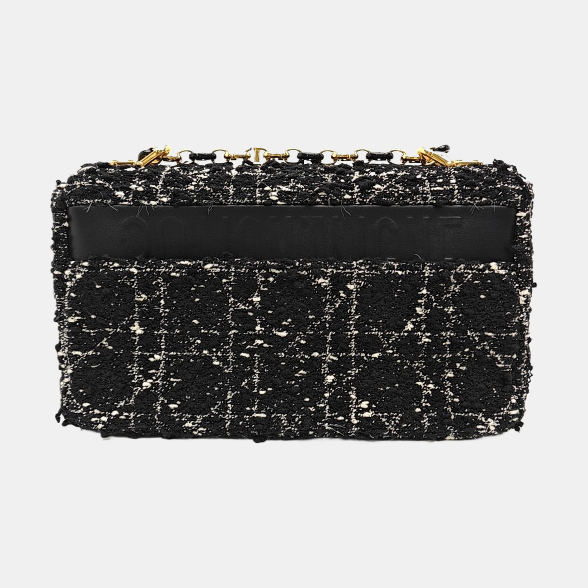 Dior Caro Medium Cannage Wool Black