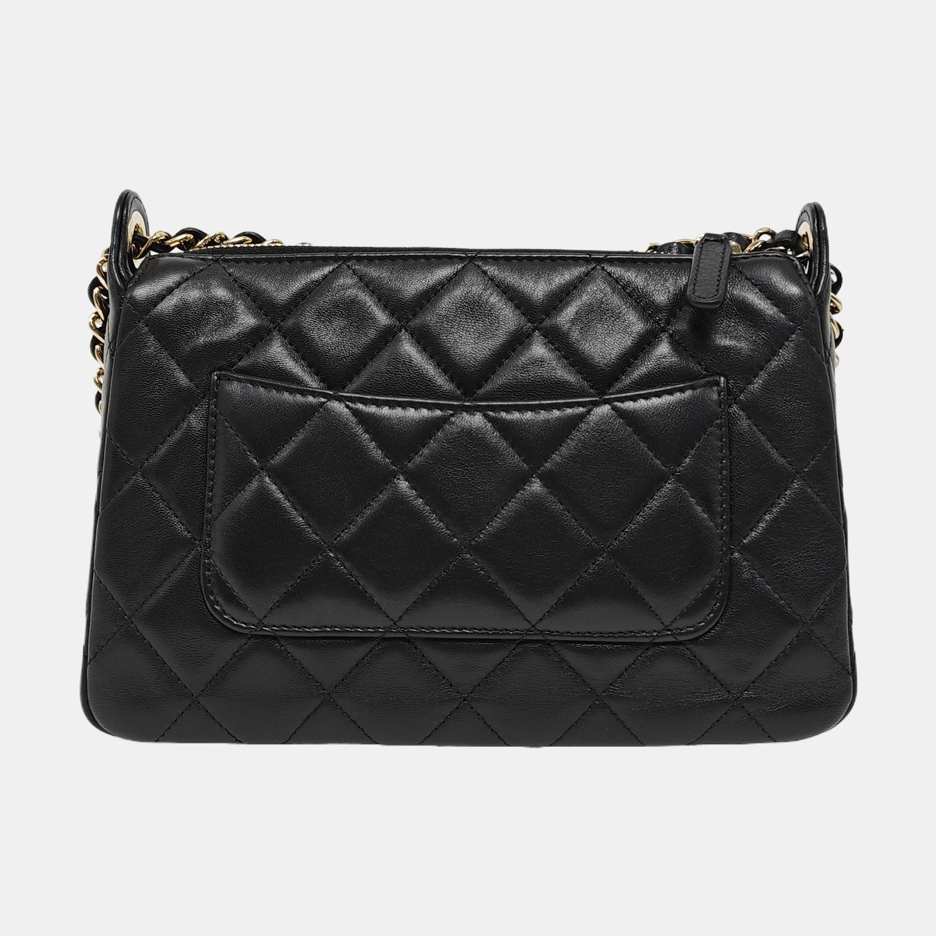 Quilted Lambskin Shoulder Bag Black