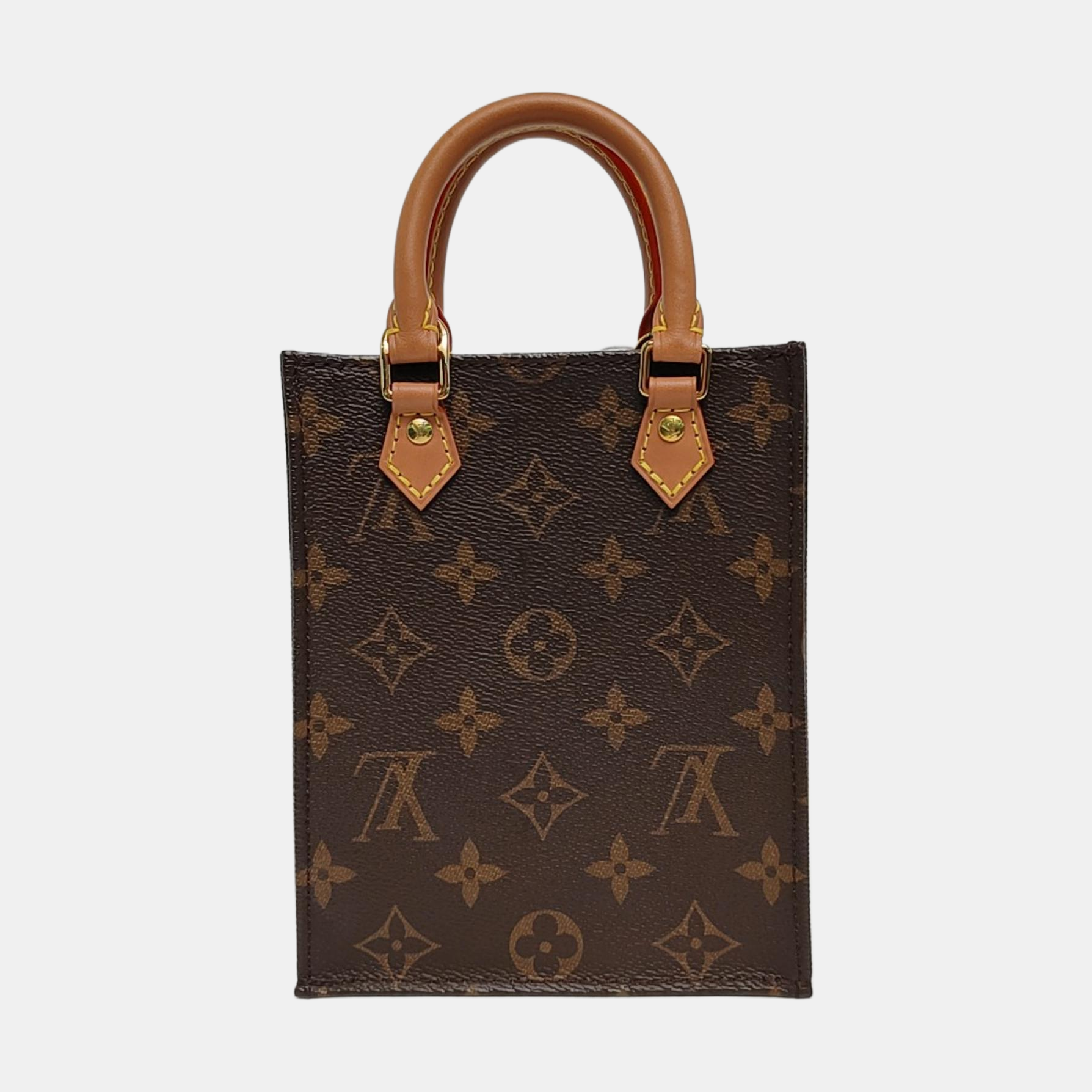 SAC PLAT Mini Monogram Coated Canvas Brown