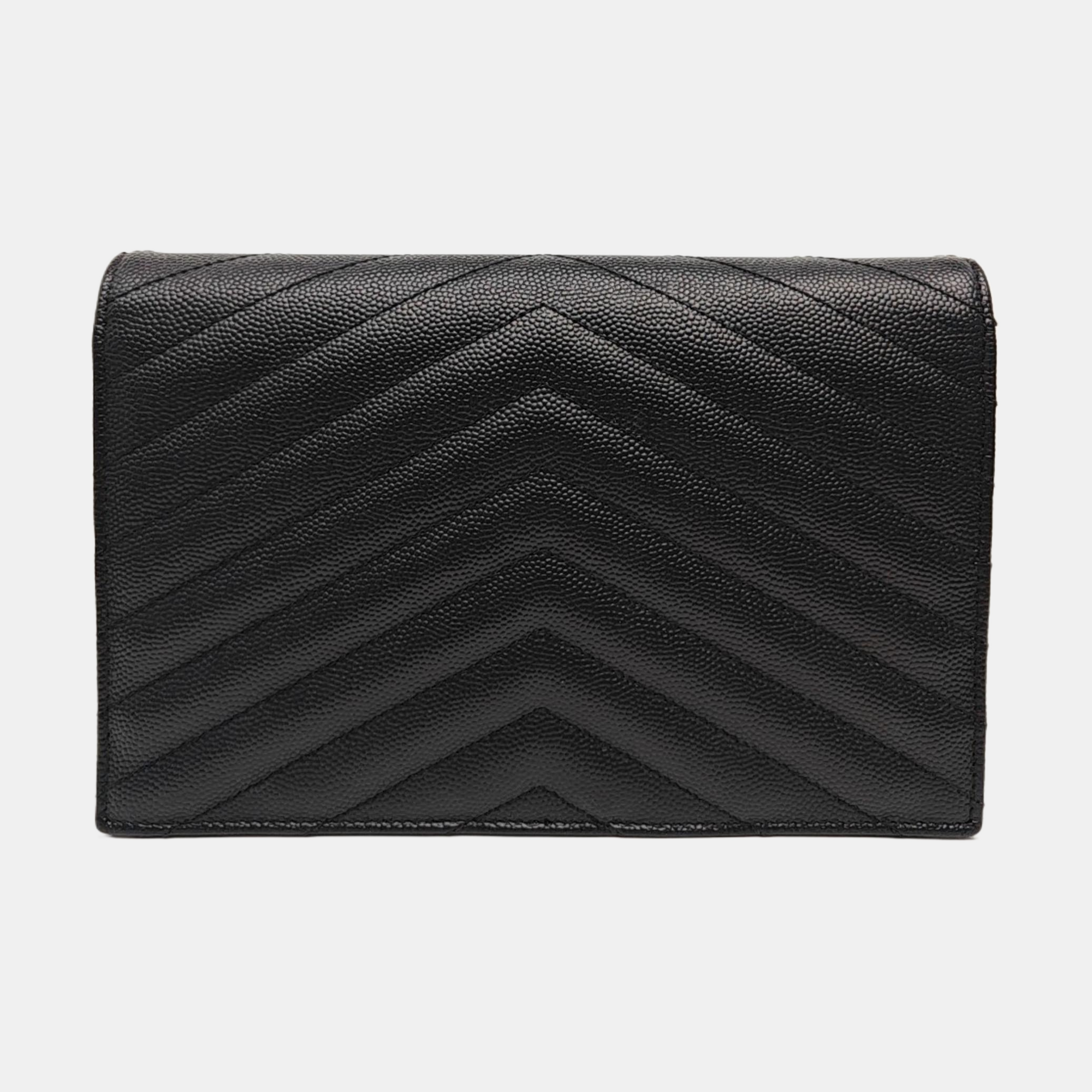 MONOGRAM Chevron Calfskin Black