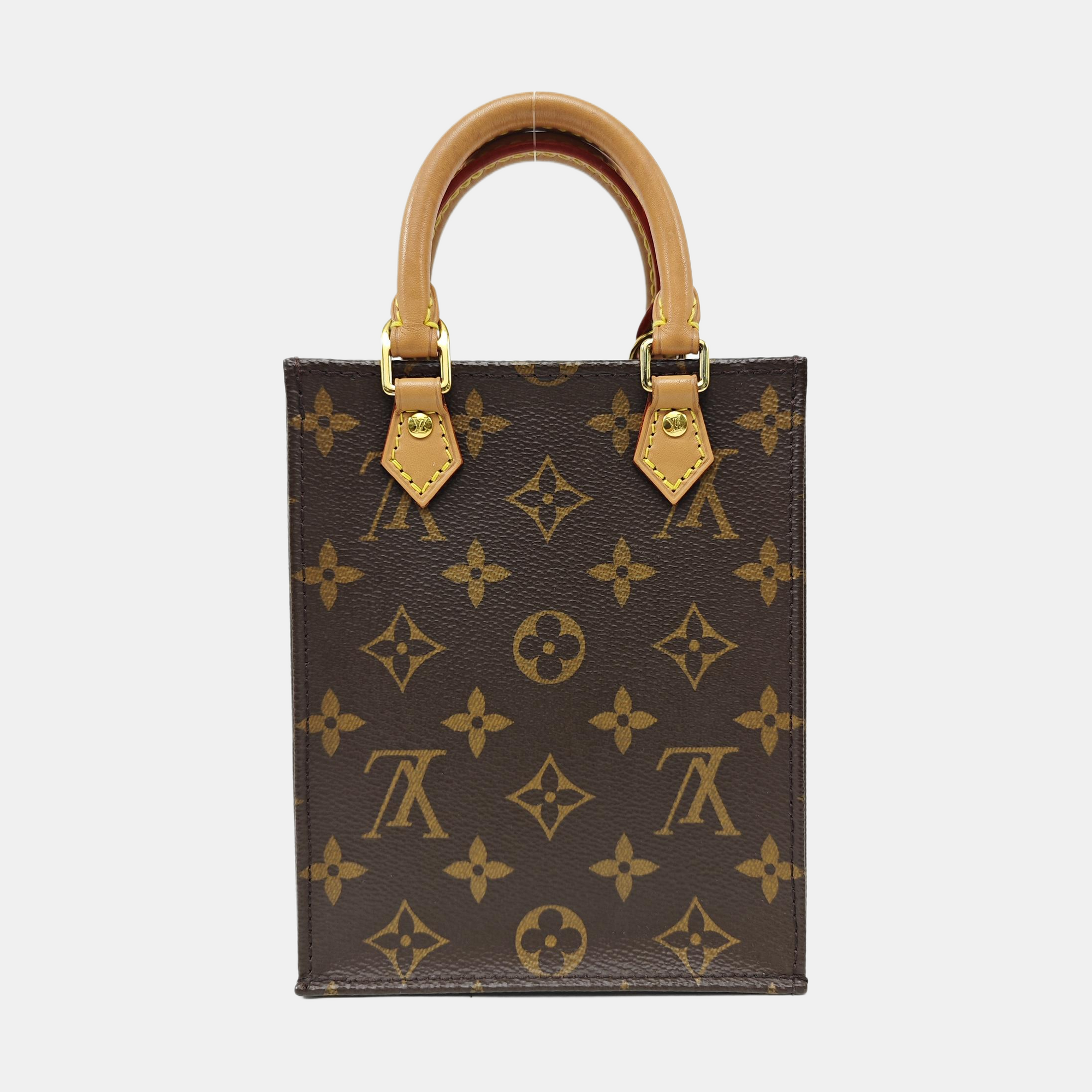 SAC PLAT Mini Monogram Coated Canvas Brown