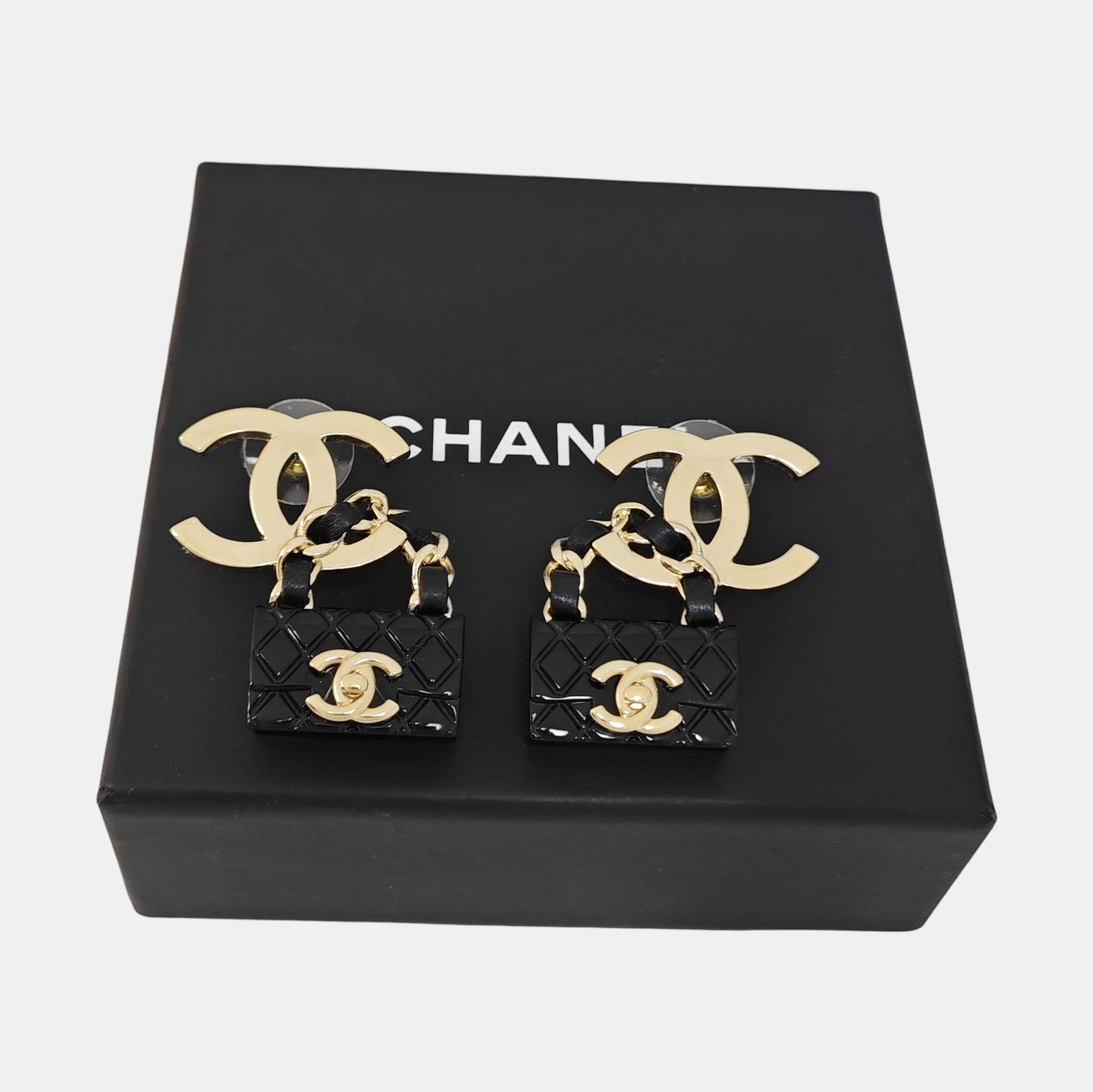 Metal Black Stud Earrings