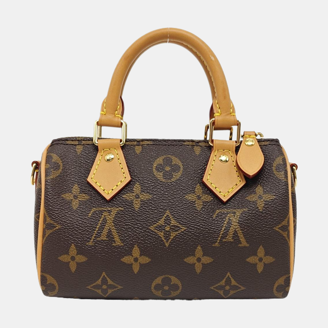 Authenticated pre-owned  SPEEDY Nano Monogram Coated Canvas Brown - Shoulder Bag at Looply