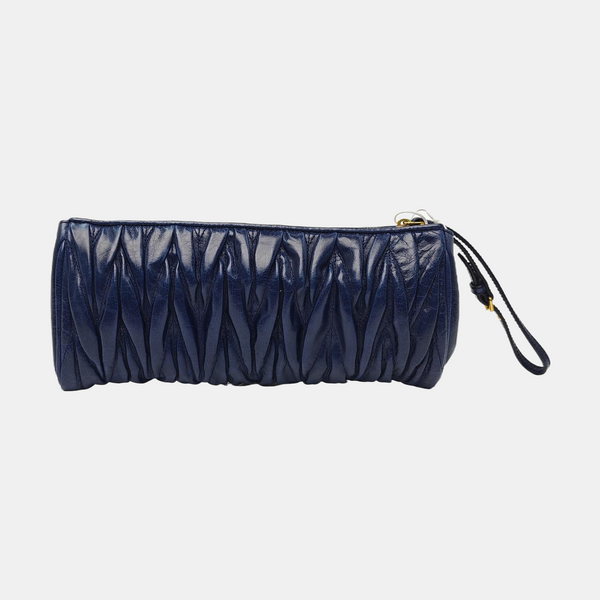 Quilted Lambskin Clutch Blue