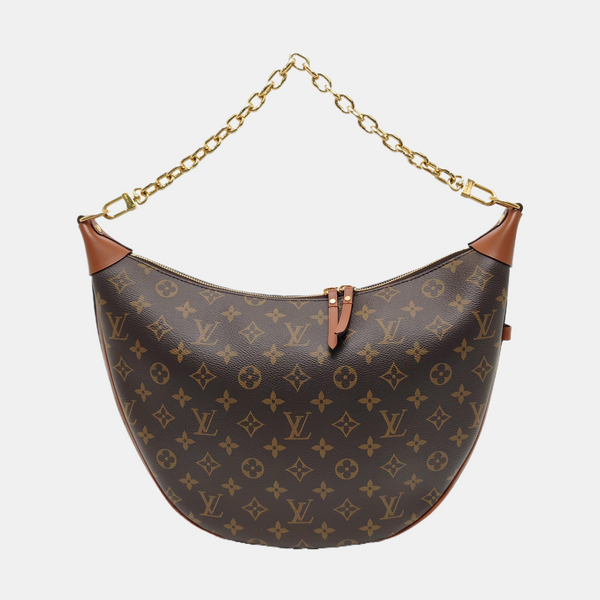 LOOP HOBO Monogram Coated Canvas Brown