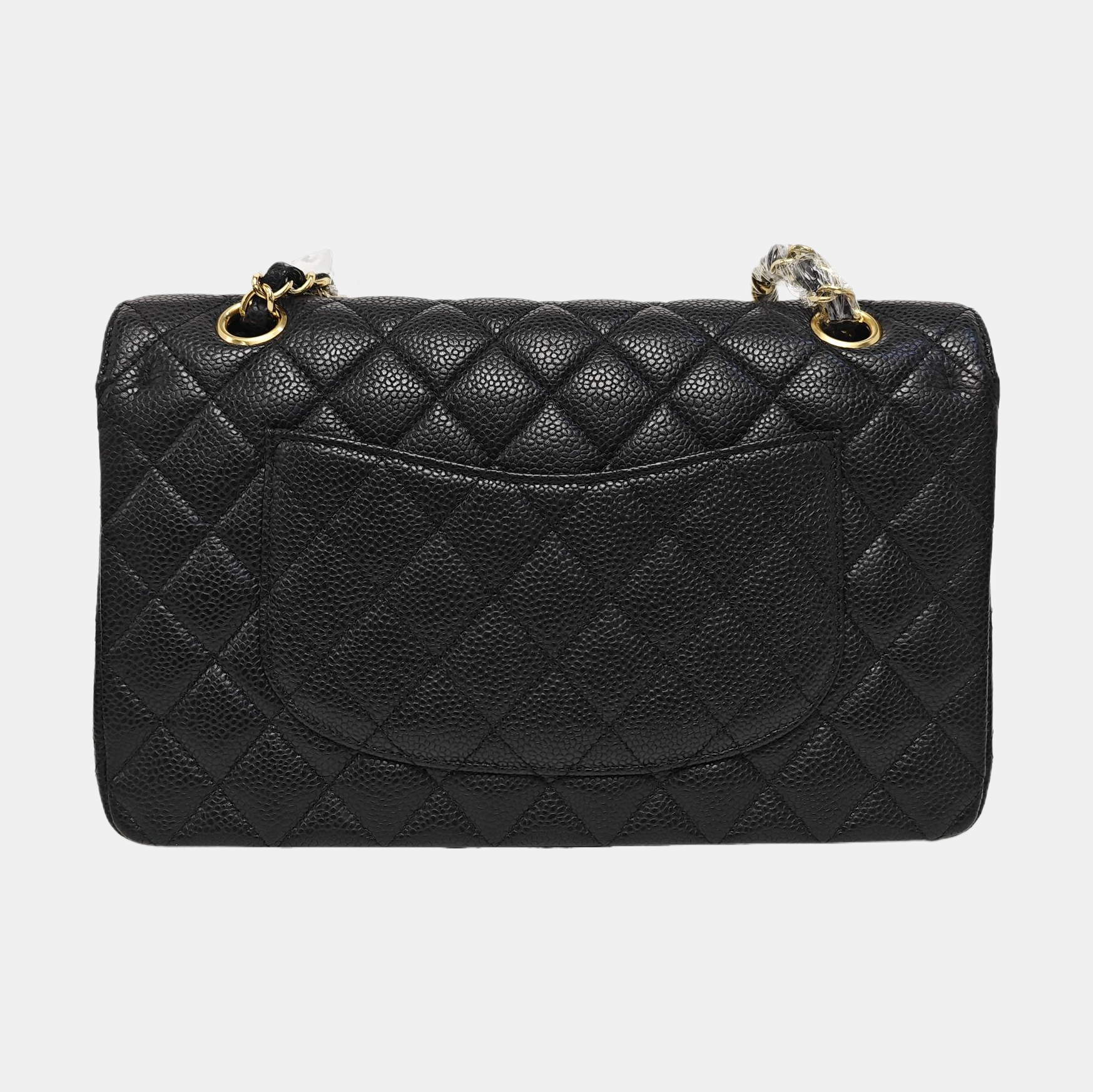 CLASSIC FLAP Medium Quilted Grained Calfskin Black