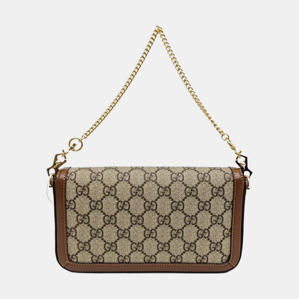 Horsebit 1955 Small Monogram Coated Canvas Beige