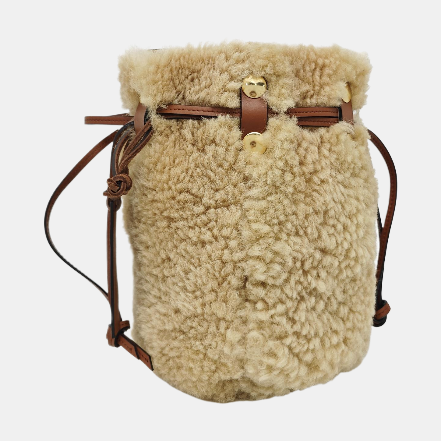 Fabric Bucket Bag Brown