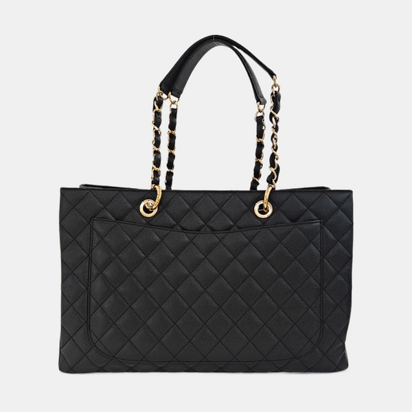 CHANEL GST Extra Large Quilted Grained Calfskin Black