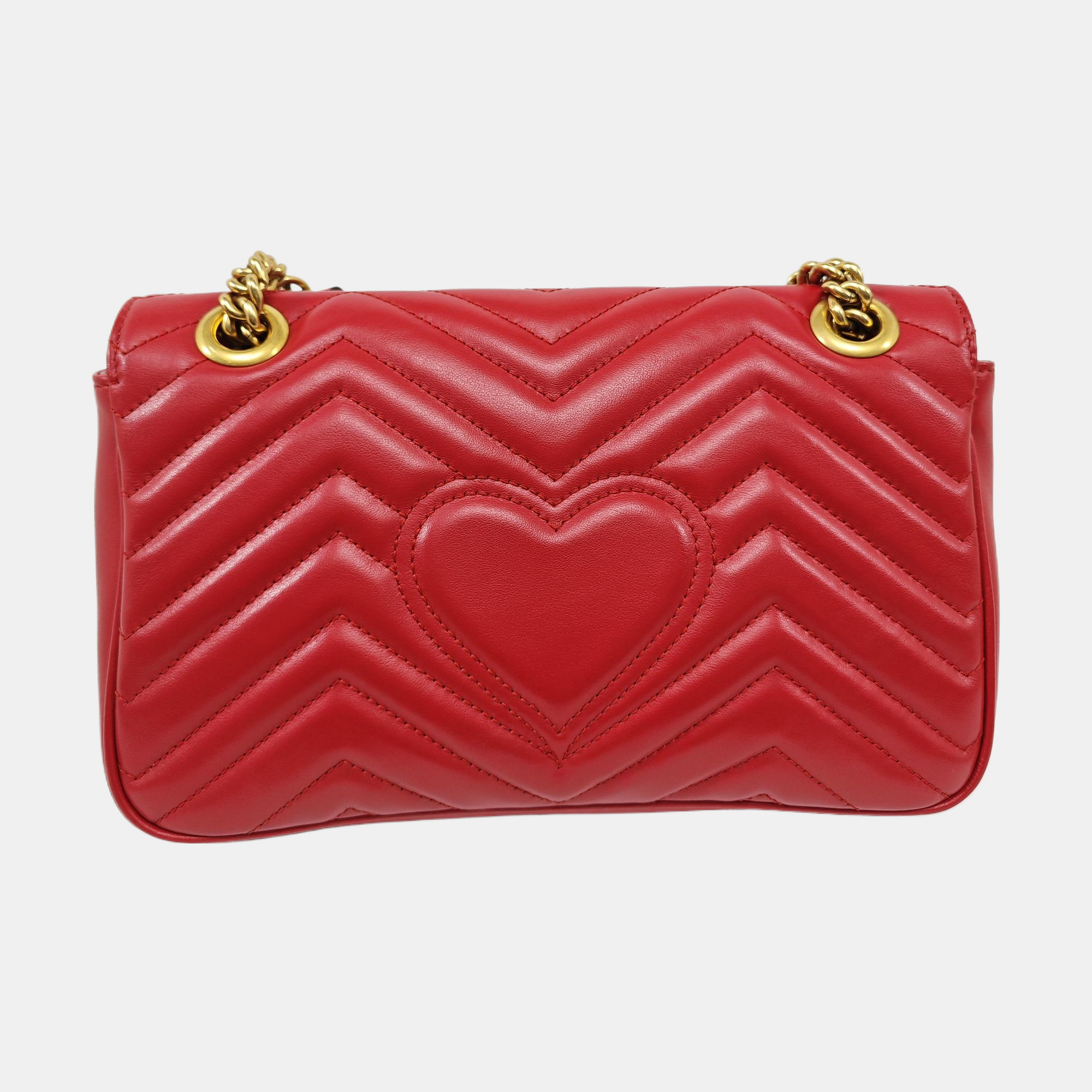 GG Marmont Medium Quilted Calfskin Red