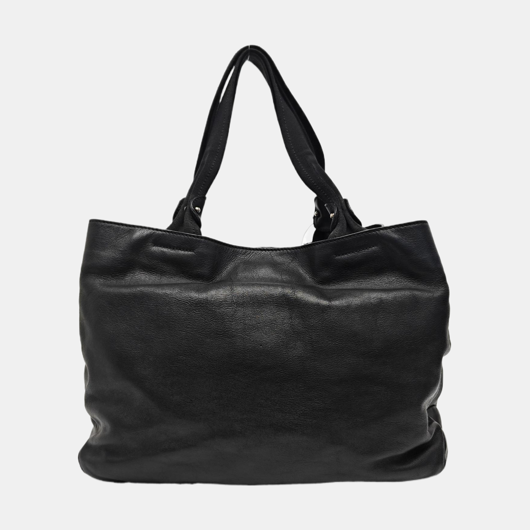 Calfskin Top Handle Bag Black