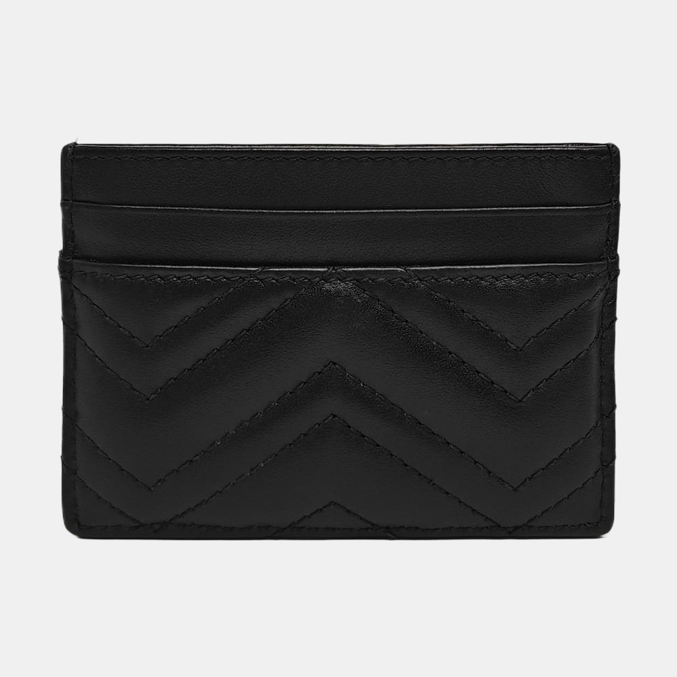Authenticated pre-owned  GG Marmont Quilted Calfskin Black Card Holder - Card Holder at Looply