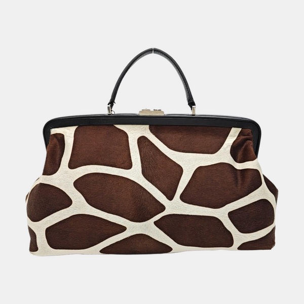 Horsehair Top Handle Bag Brown