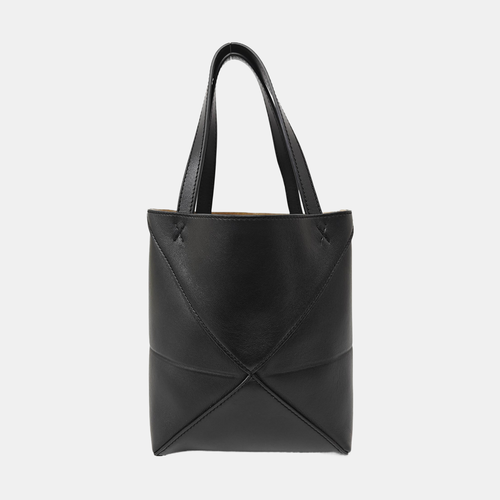 Puzzle Fold Mini Calfskin Black
